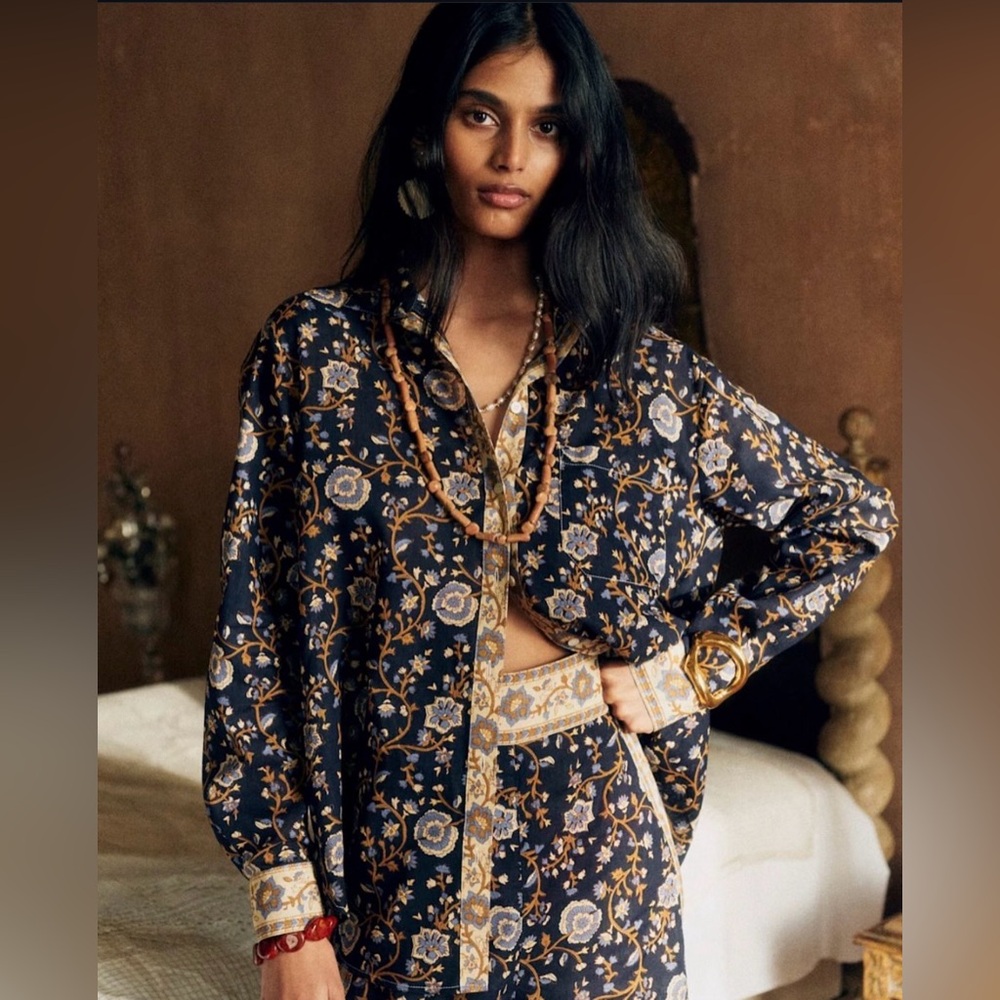 Sézane Maxy shirt in “Heather Print”- size 38 / us 6